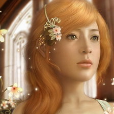 Схема вышивки «Девушка с рыжими волосами»