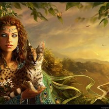 Схема вышивки «Эльф с рысью»