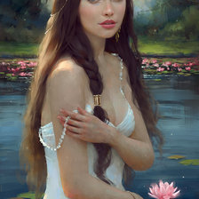 Схема вышивки «девушка.»