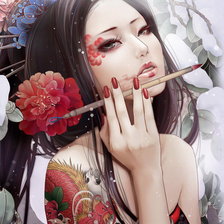 Схема вышивки «девушка»