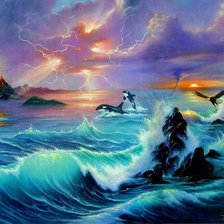 Схема вышивки «Море»