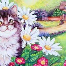 Схема вышивки «котенок»