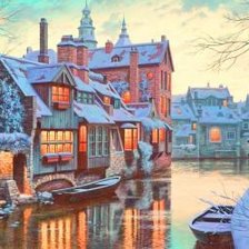 Схема вышивки «зийний пейзаж»