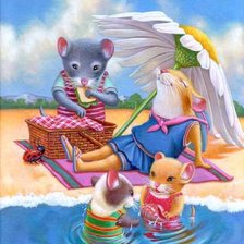 Схема вышивки «мышки на отдыхе»