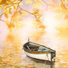 Схема вышивки «Лодка осень»