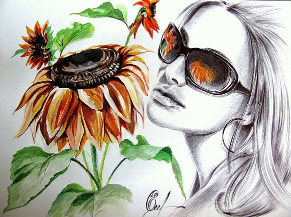 Отражение лета - портрет, образ женщины - оригинал