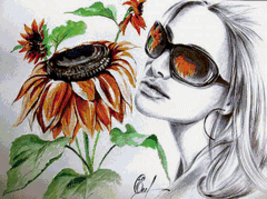 Отражение лета - портрет, образ женщины - предпросмотр