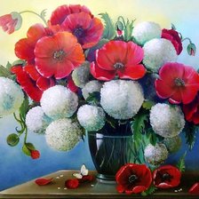 Схема вышивки «букет с маками»