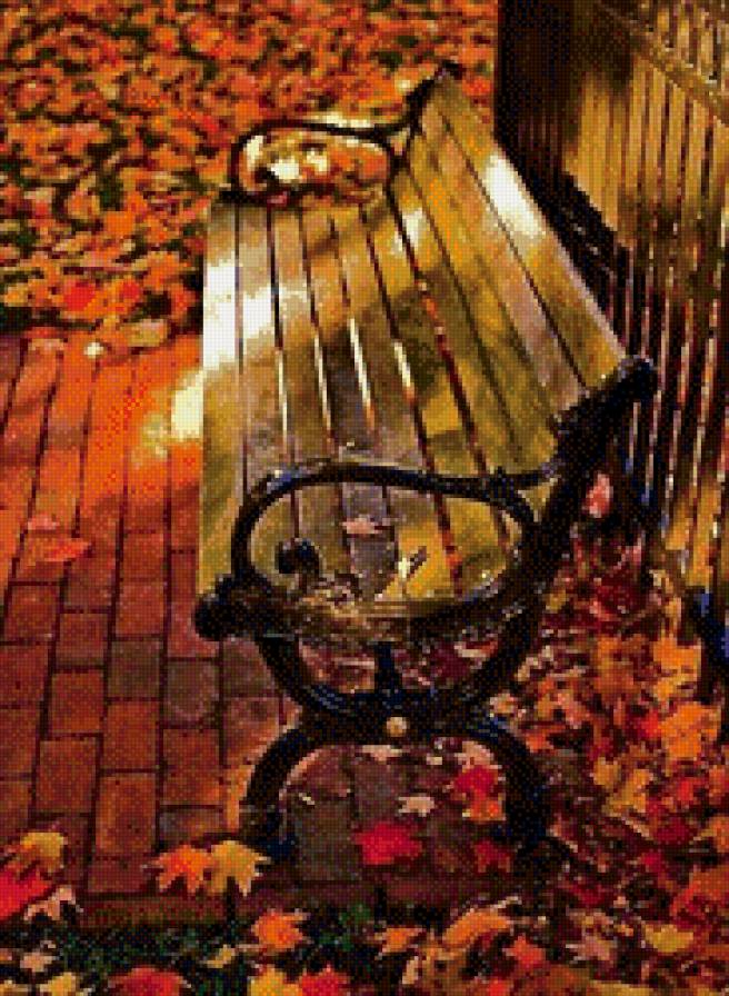 осень3 - осень парк лавочка - предпросмотр