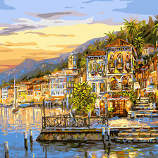 Схема вышивки «Город у моря»