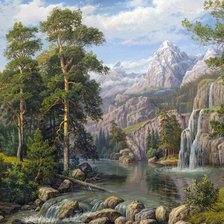 Схема вышивки «красивый пейзаж»