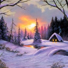 Схема вышивки «зима»