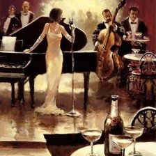 Схема вышивки «в ресторане, джаз»