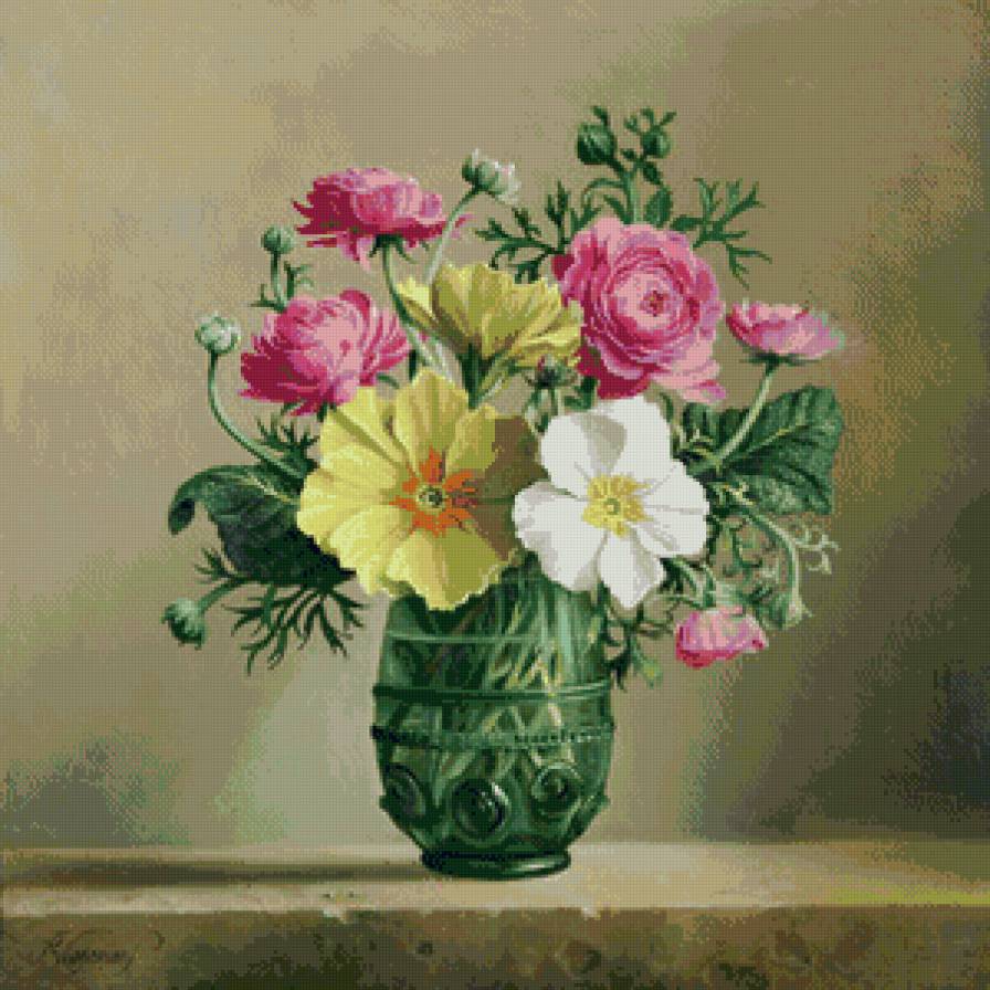 Букет - картина, натюрморт, букет, цветы - предпросмотр