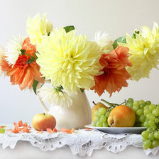 Схема вышивки «Натюрморт с георгинами»