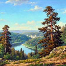 Схема вышивки «озеро»