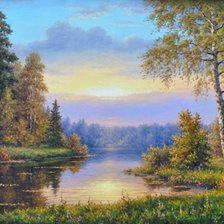 Схема вышивки «озеро»