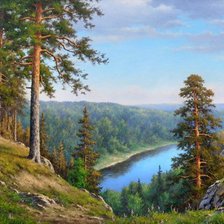 Схема вышивки «озеро»