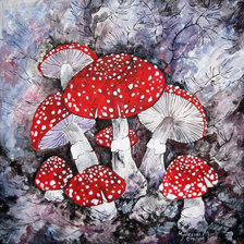 Схема вышивки «мухоморчики»