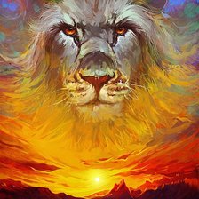 Схема вышивки «лев»