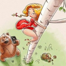 Схема вышивки «Маша и медведь»