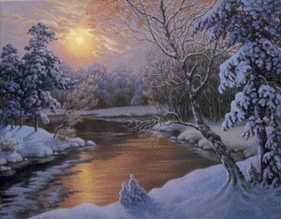 Зимняя оттепель - новый год, пейзаж, зима, снег - предпросмотр