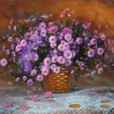 Схема вышивки «осенние цветы»