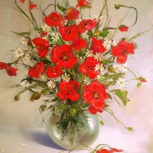 Схема вышивки «маки»