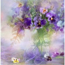 Схема вышивки «анютины глазки»