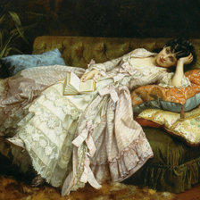 Схема вышивки «девушка с книгой»