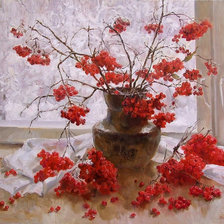 Схема вышивки «Калина красная, белою зимой...»