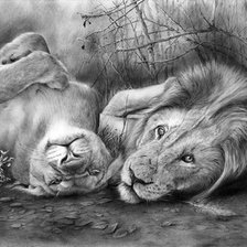 Схема вышивки «львы»