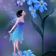 Схема вышивки «Цветочная фея на незабудке»