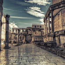 Схема вышивки «Древняя улица»