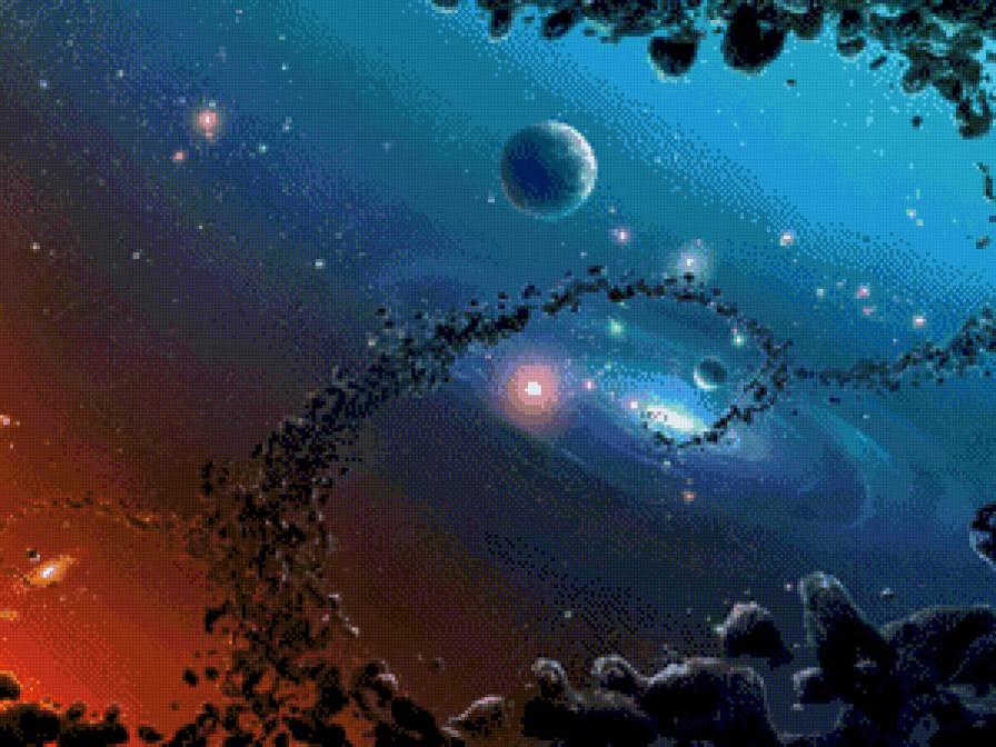 Космический рассвет - космос, фентези, рассвет, галактика, закат - предпросмотр