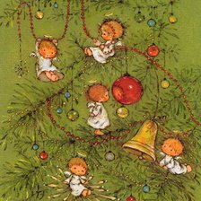 Схема вышивки «рождесто с ангелочками»