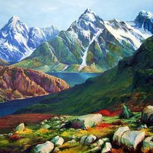 Схема вышивки «горный пейзаж»