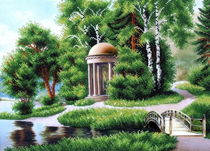 Природа - беседка, природа, пейзаж, сосны - оригинал