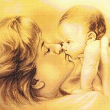 Схема вышивки «Малыш с мамой»