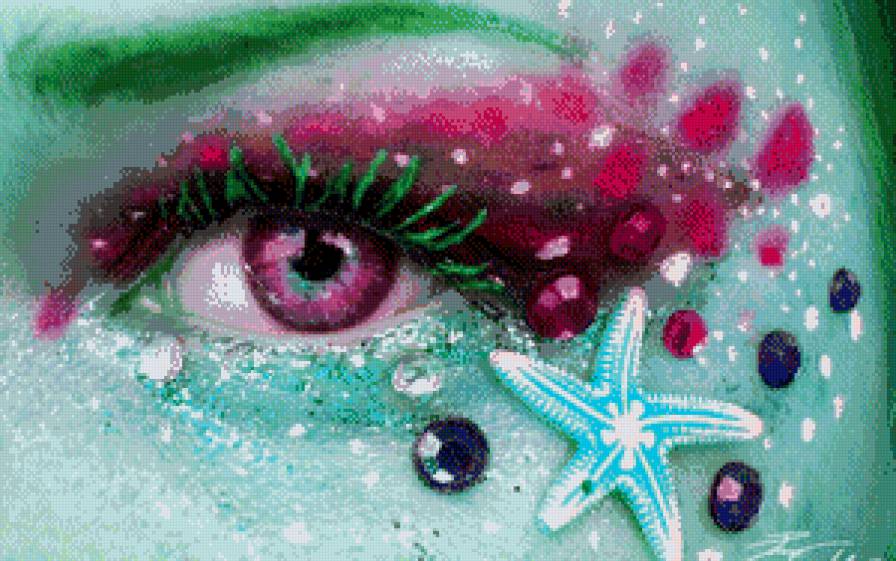 Арт - лицо, портрет, глаза, девушка - предпросмотр