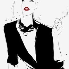 Схема вышивки «Гламурная девушка»