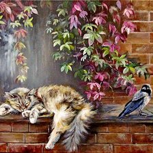 Схема вышивки «пока кот спит...»