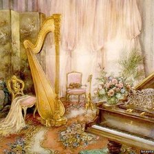 Схема вышивки «музыкальный салон»