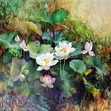 Схема вышивки «лотосы»