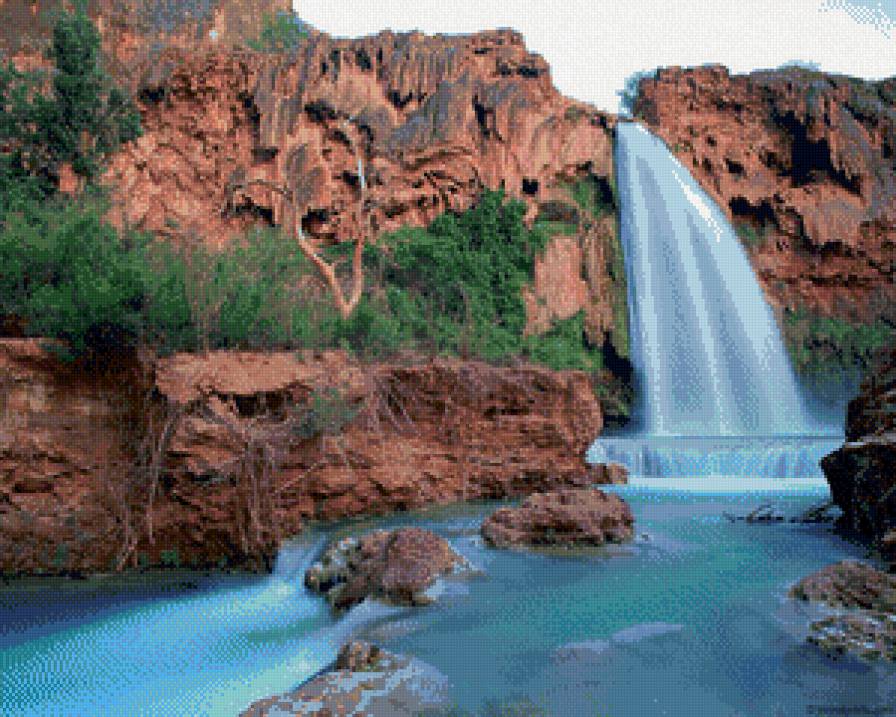 водопад в горах - горы, водопад - предпросмотр