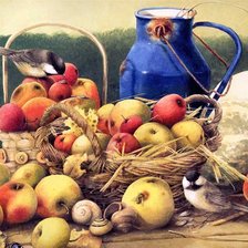 Схема вышивки «натюрморт с птичками»