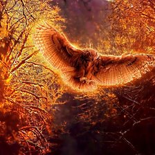 Схема вышивки «Огненная сова»