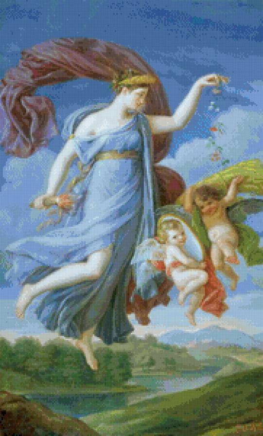 "ЛЕТО" живопись - люди, живопись, ангелы, дама, картина - предпросмотр