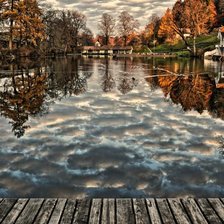 Схема вышивки «Осенняя река»