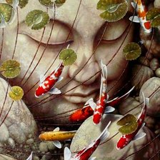 Схема вышивки «карпы кои»